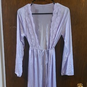 Lavender Lace Trim Robe